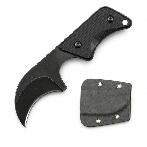 Neck Knife G10 handle with kydex sheath EDC tool -Black