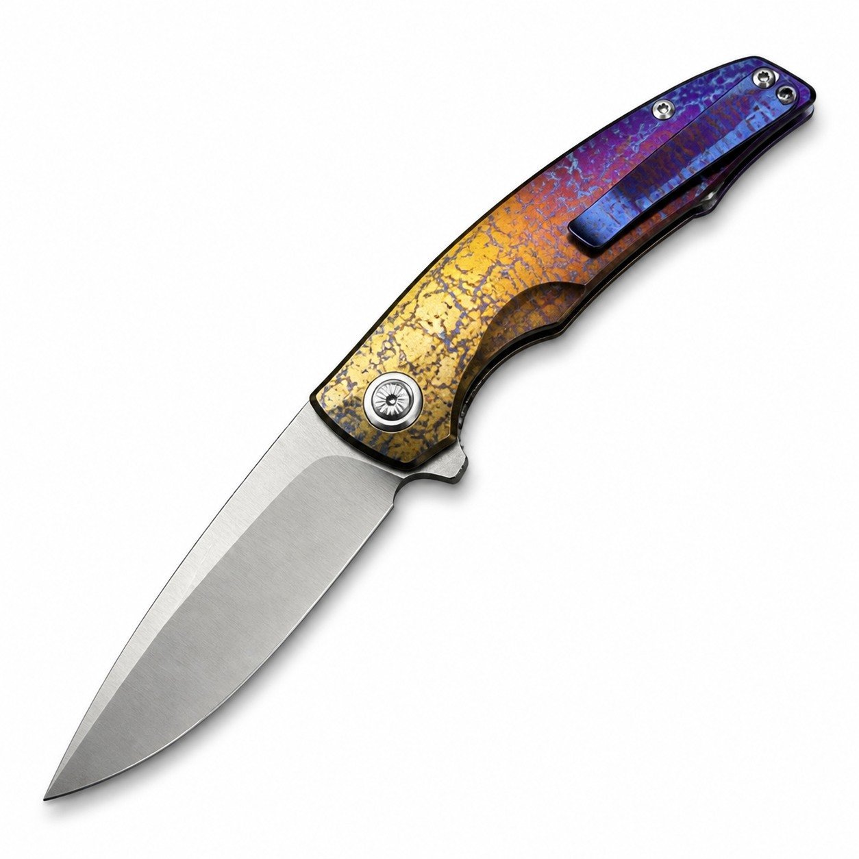 Yuji Evolver M390 -Pattern Titanium Handle Folding Knife